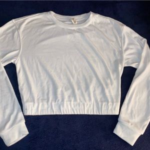 White Elastic CropTop Sweater!